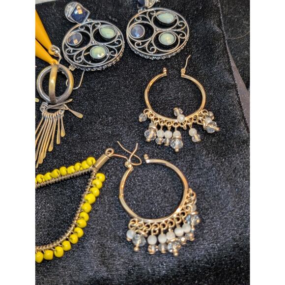 Ten Pair Boho Style Pierced Earring Jewelry Lot - Picture 7 of 8